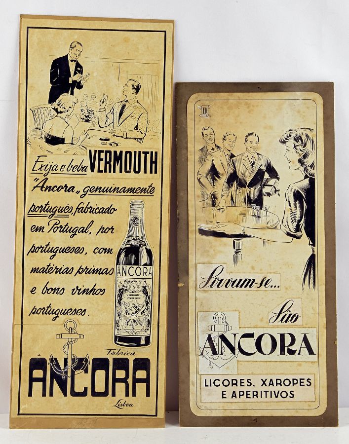 4 Cartazes originais da fábrica de licores Ancora