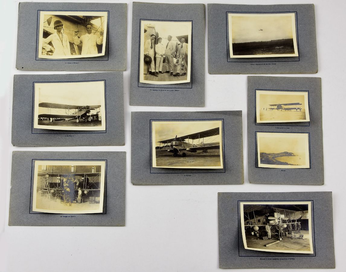 Conjunto de 9 fotografias sobre o Ínicio da Aviação