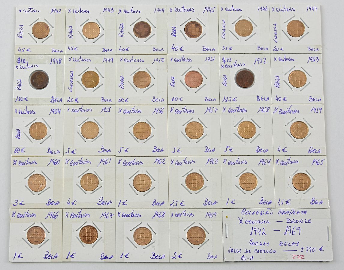 Colecção completa de moedas de 10 Centavos