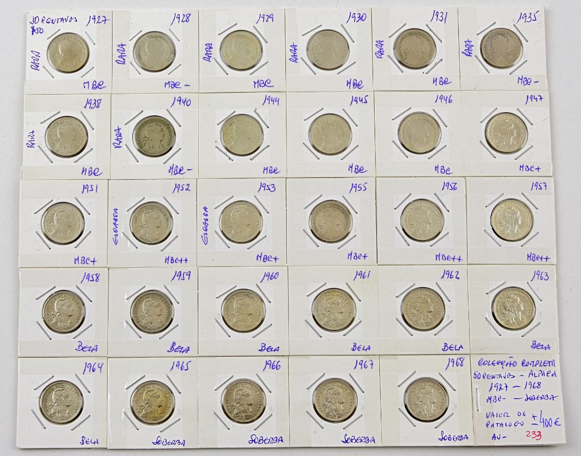 Colecção completa de moedas de 50 Centavos