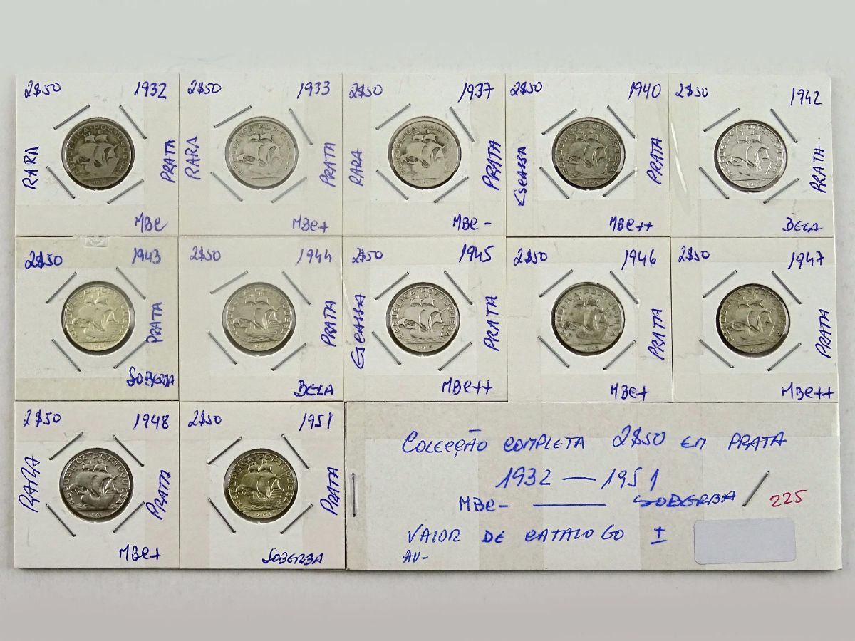 Colecção completa de moedas de 2$50