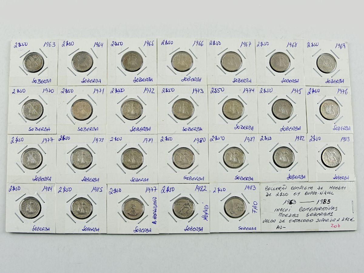 Colecção completa de moedas de 2$50