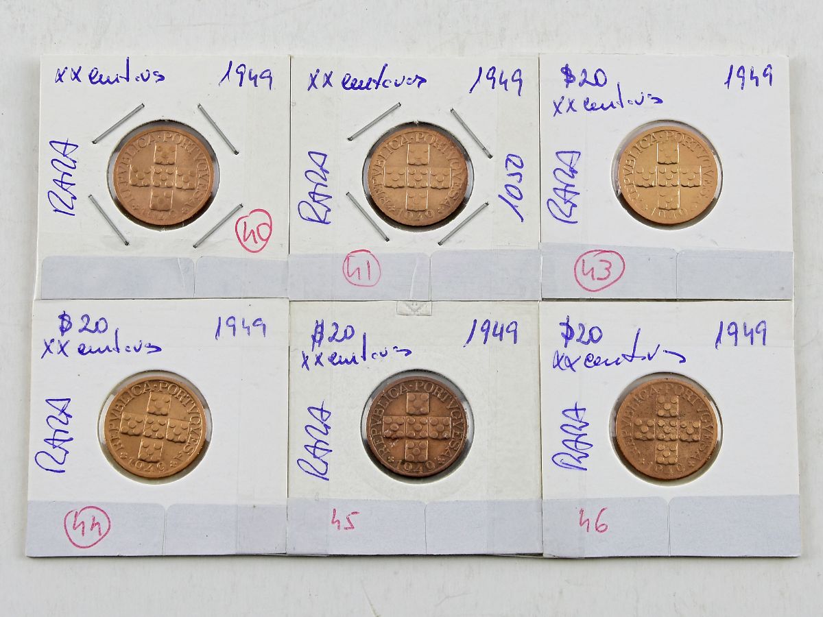6 Moedas de XX Centavos