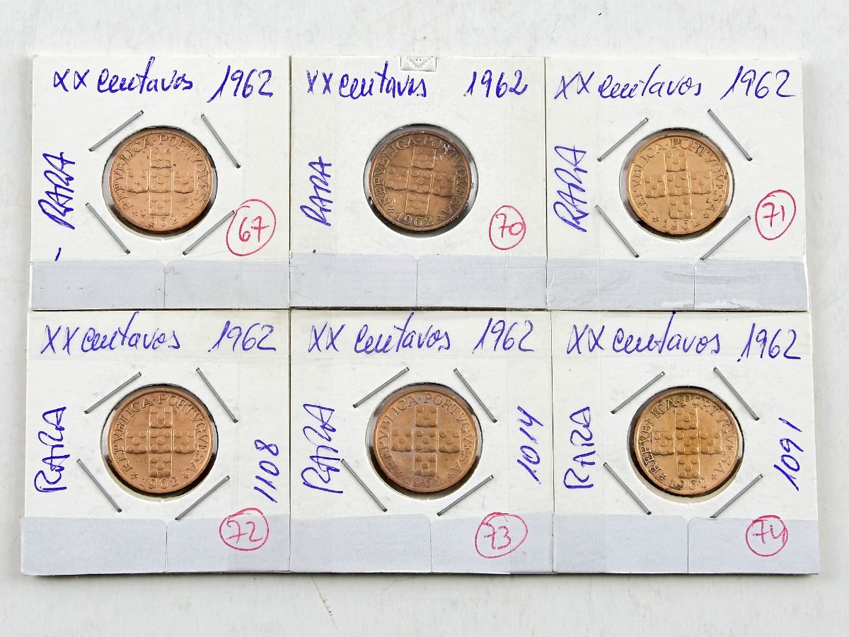 6 Moedas de XX Centavos