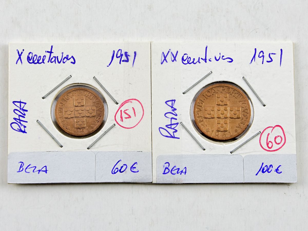 2 Moedas de X e XX Centavos