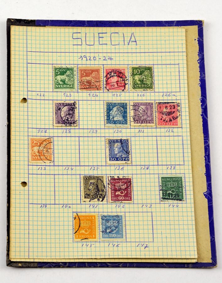 Colecção de selos clássicos de vários países mundiais