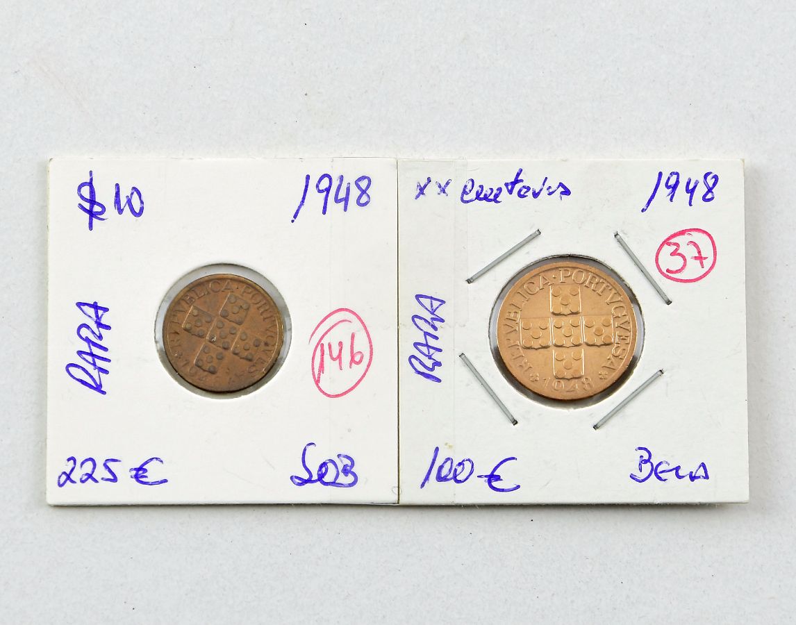 2 Moedas de X e XX centavos 