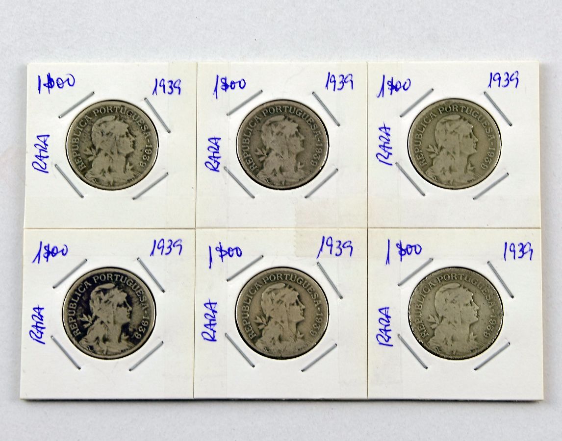 6 Moedas de 1$00