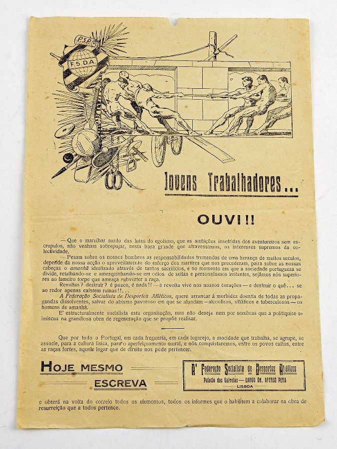 Cartaz de propaganda da Federação Socialista de Desportos Atléticos
