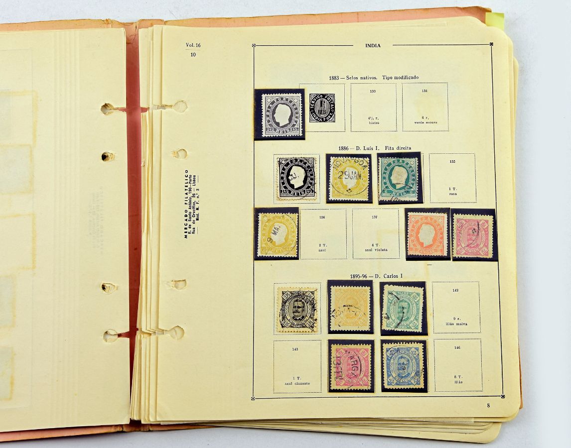 Colecção de selos clássicos da ex-colónia do ultramar India Portuguesa