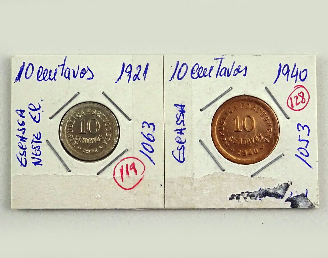 Conjunto de 2 moedas de 10 centavos soberbas