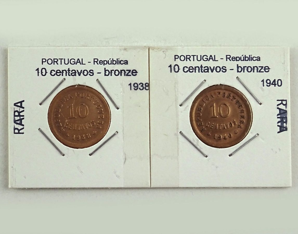 Conjunto de 2 moedas de 10 centavos