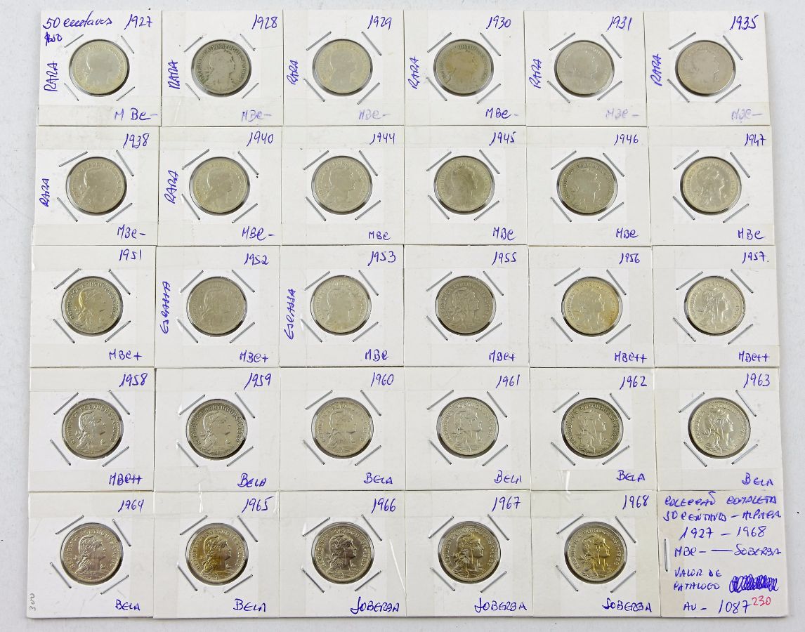 Colecção completa de moedas de 50 centávos