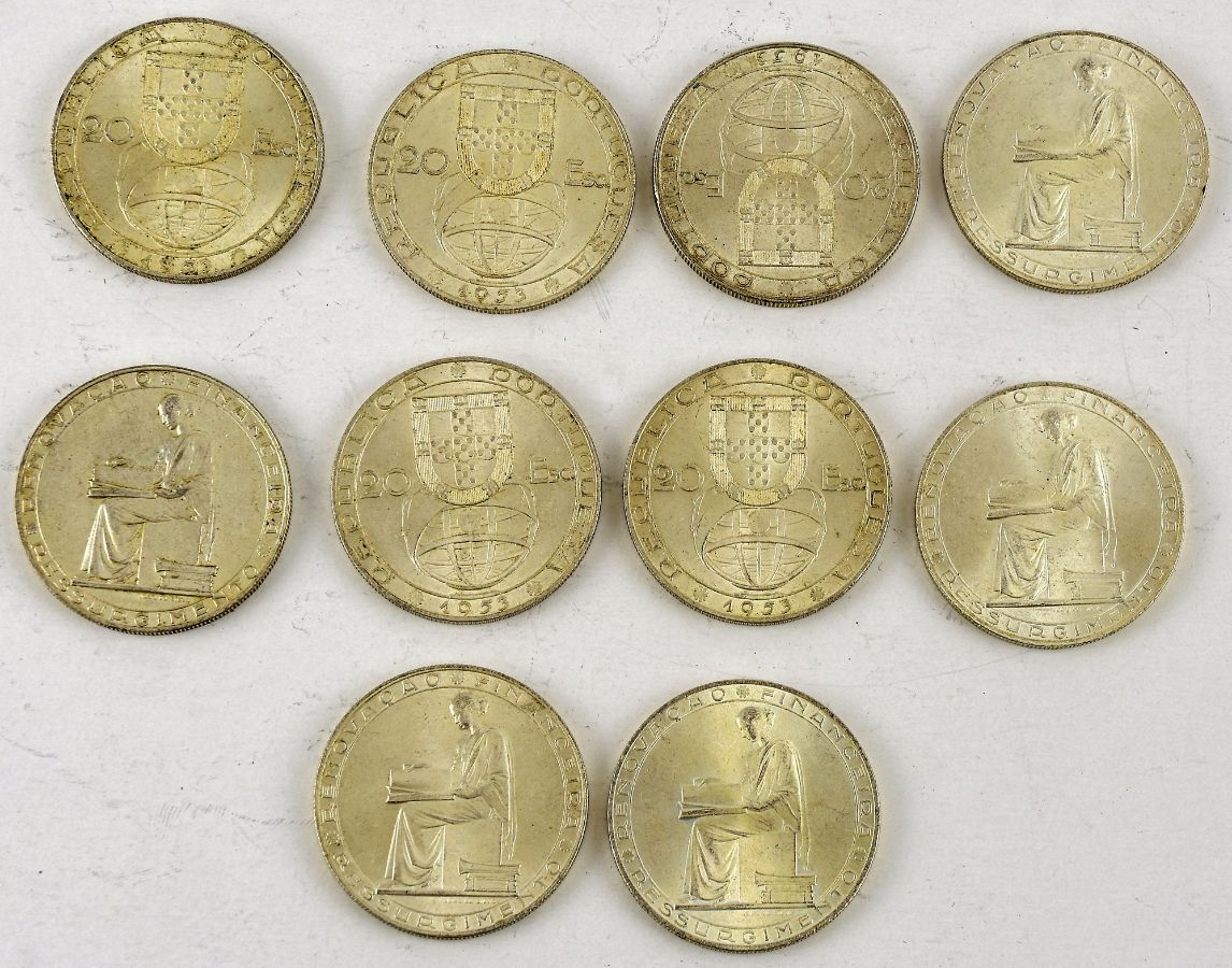 10 Moedas 20 escudos em Prata