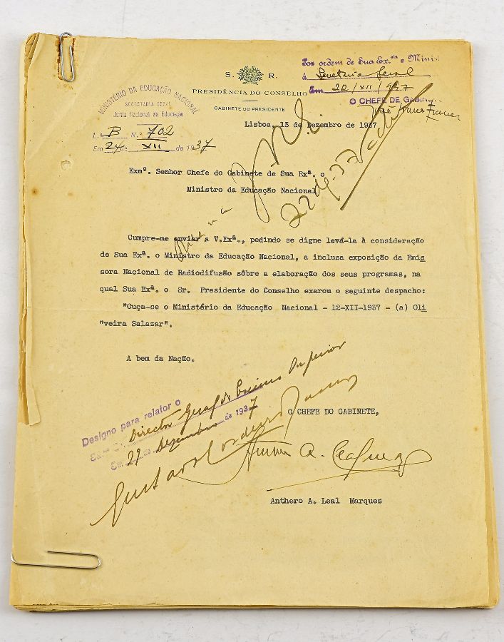 Carta Ofício de Henrique Galvão