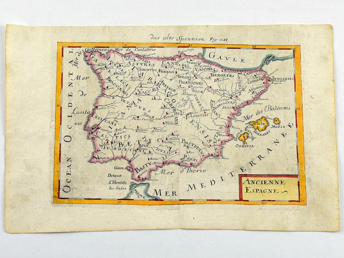 Mapa da Peninsula Ibérica Antiga (Ancienne Espagne)