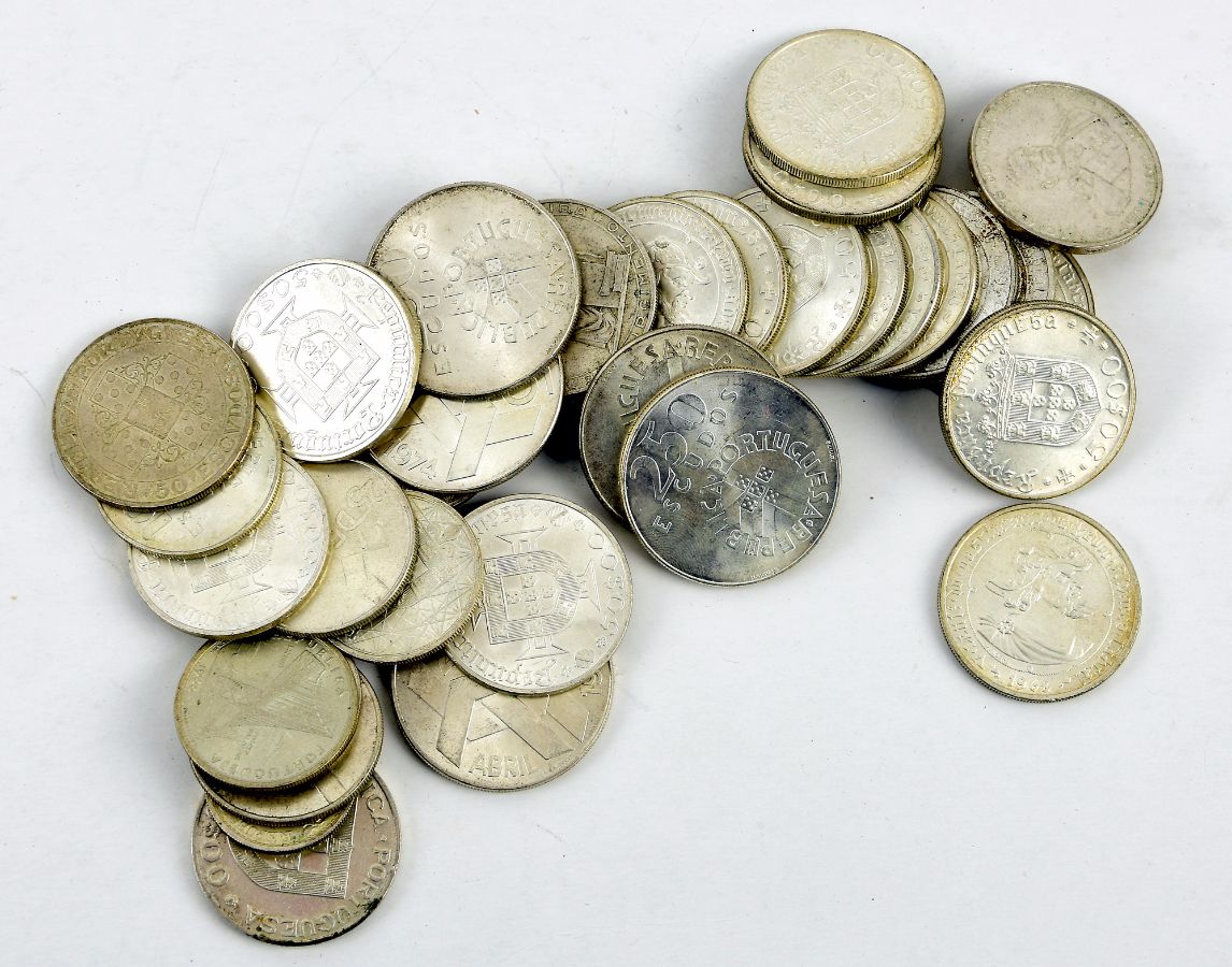 Lote de 36 Moedas Portuguesas em Prata