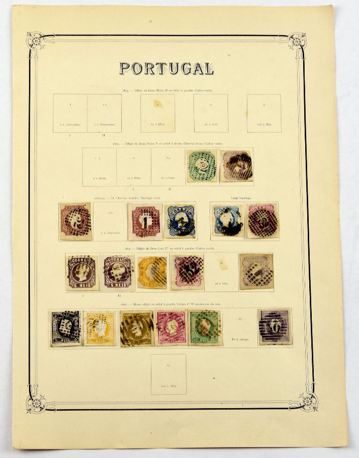 Colecção muito antiga de selos de Portugal entre 1855 e 1910