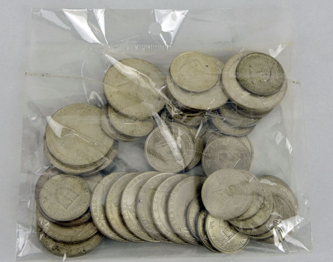 Coleção de 49 moedas de prata Portuguesa