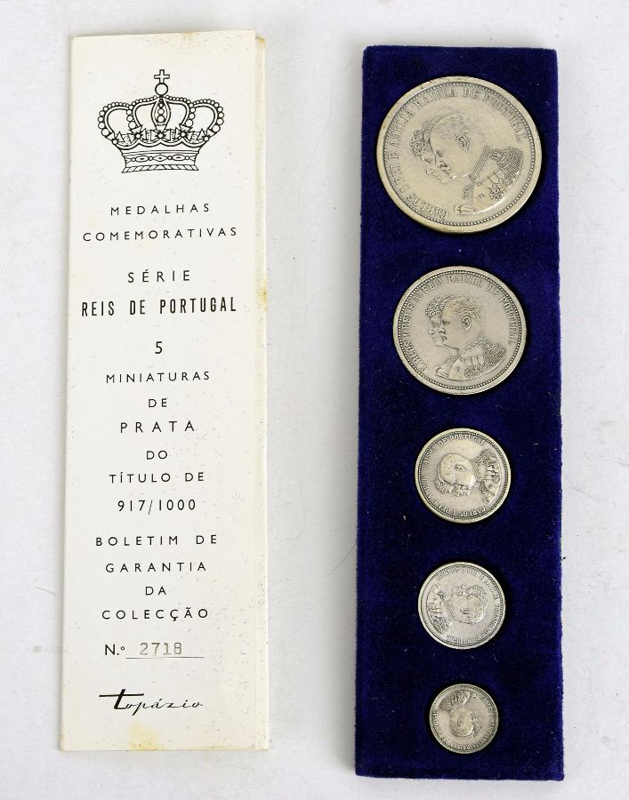 Conjunto de 5 Medalhas em prata