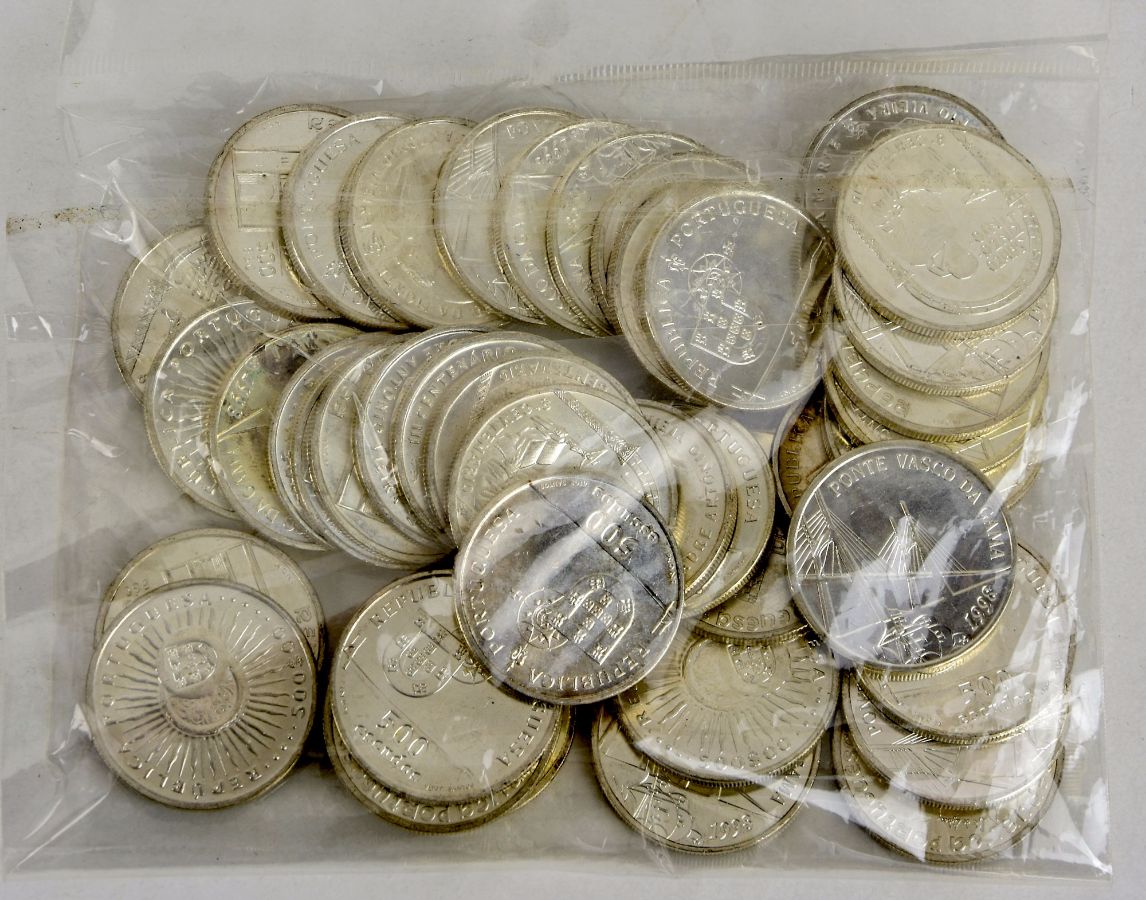 Coleção de 43 moedas de prata Portuguesa