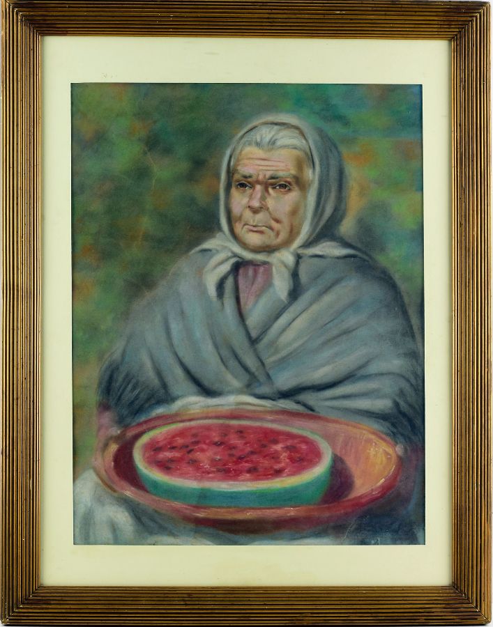 Figura de ancião com melancia