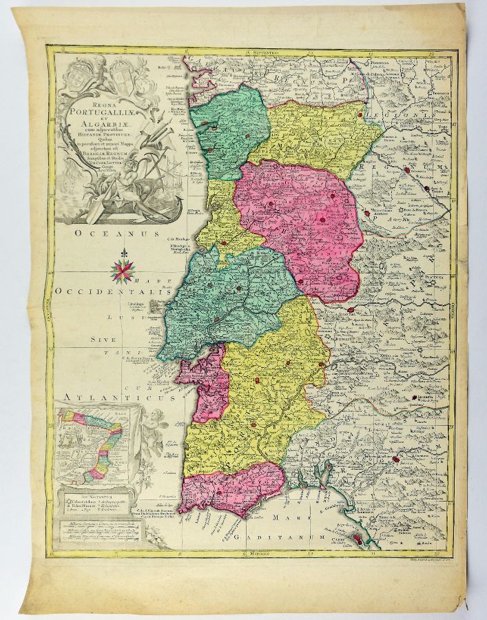 Mapa de Portugal com as capitanias do Brasil