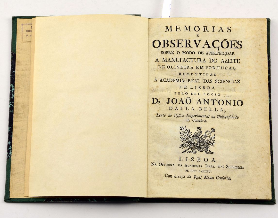 Memórias e observações sobre (…) o azeite em Portugal, 1784