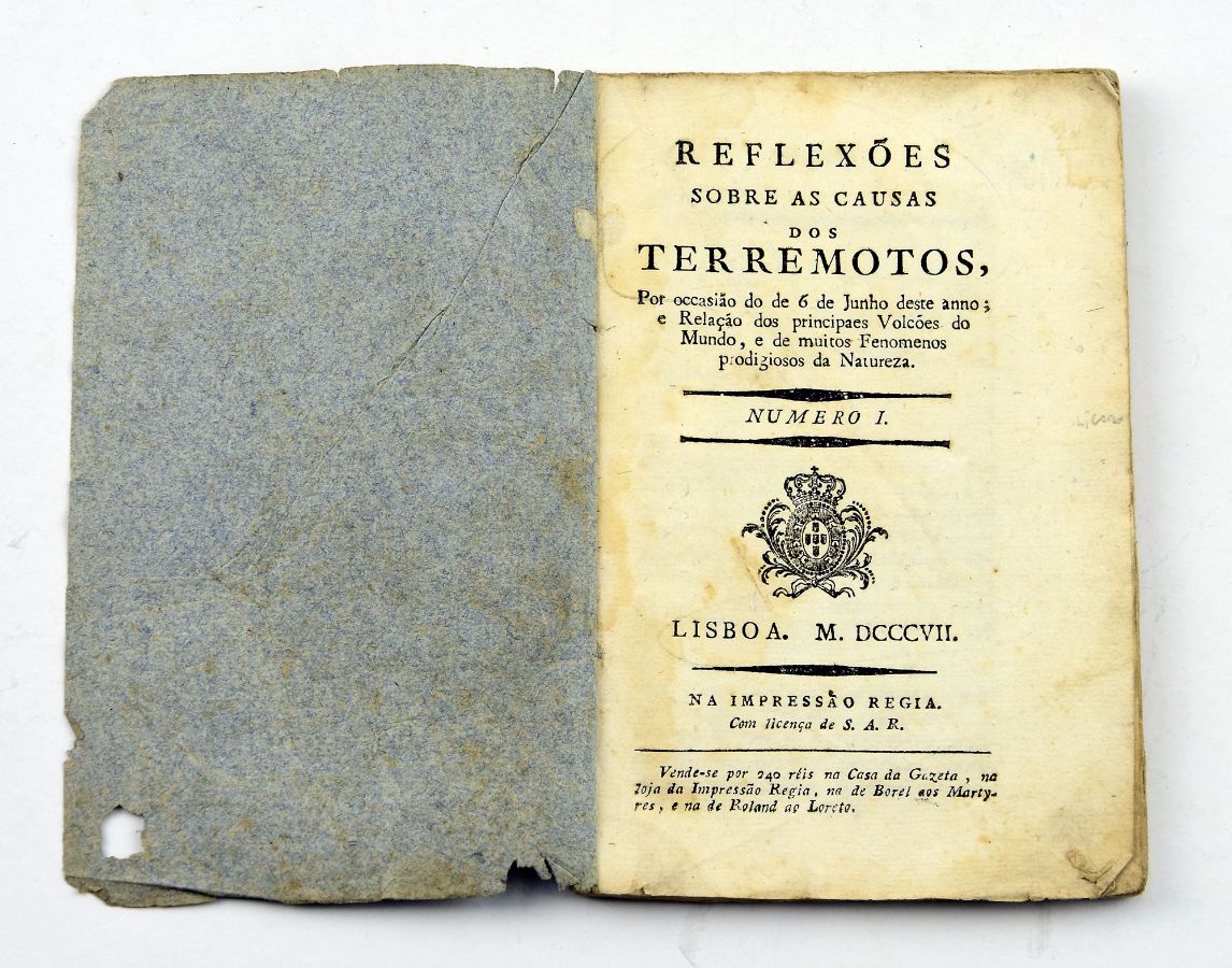 REFLEXÕES SOBRE AS CAUSAS DOS TERREMOTOS. 1807