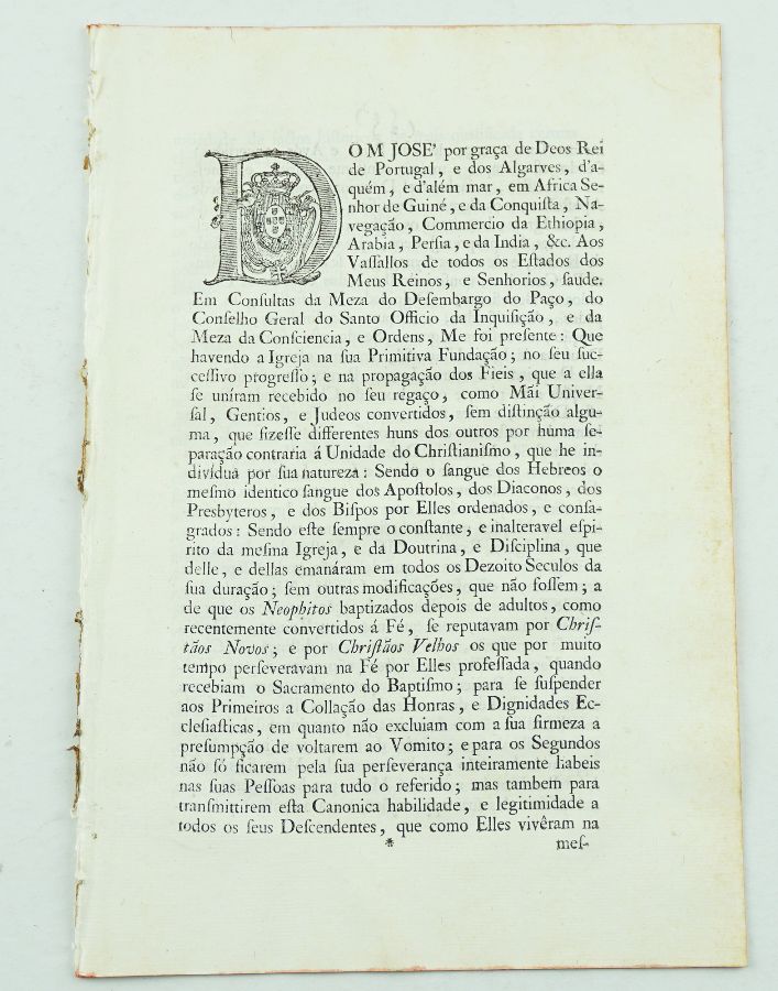 Abolição da distinção entre cristãos velhos e cristãos novos (1773)