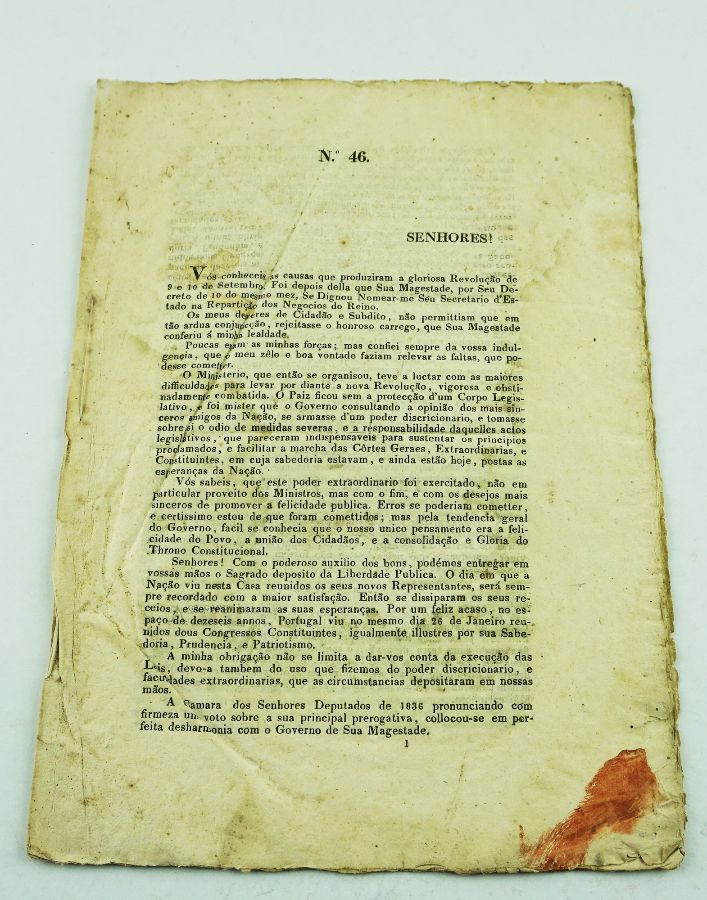 Passos Manuel – Relatório de 23 de Maio de 1837