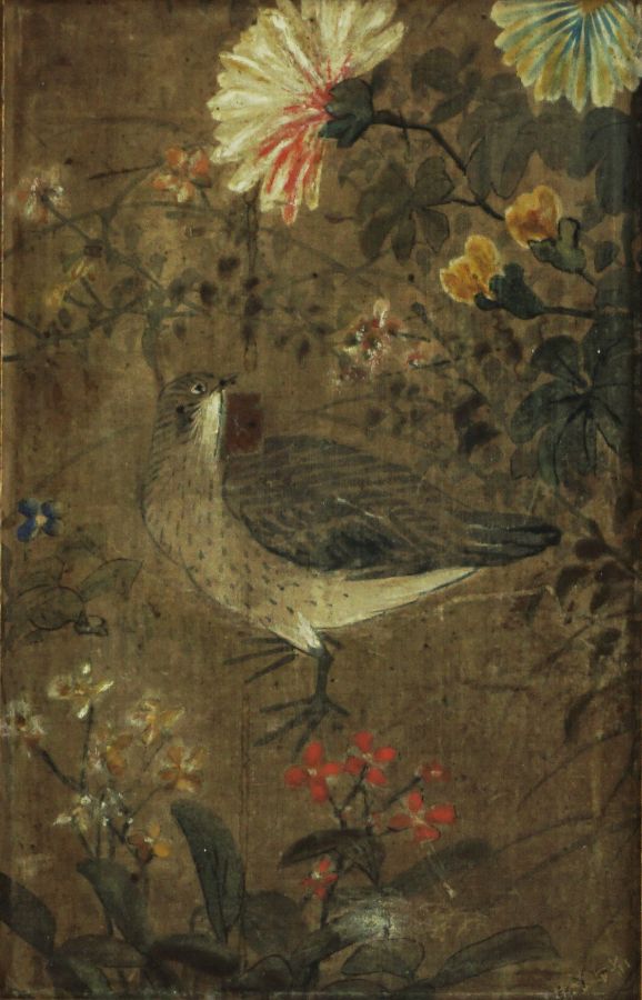 Composição Oriental com pássaro