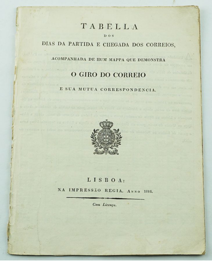 Tabela e Mapa do Giro do Correio (1818)