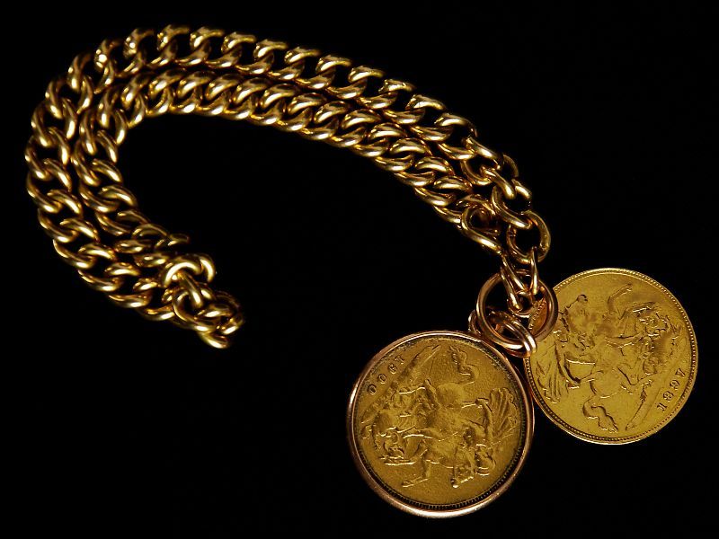Pulseira em Ouro com 2 Meias Libras