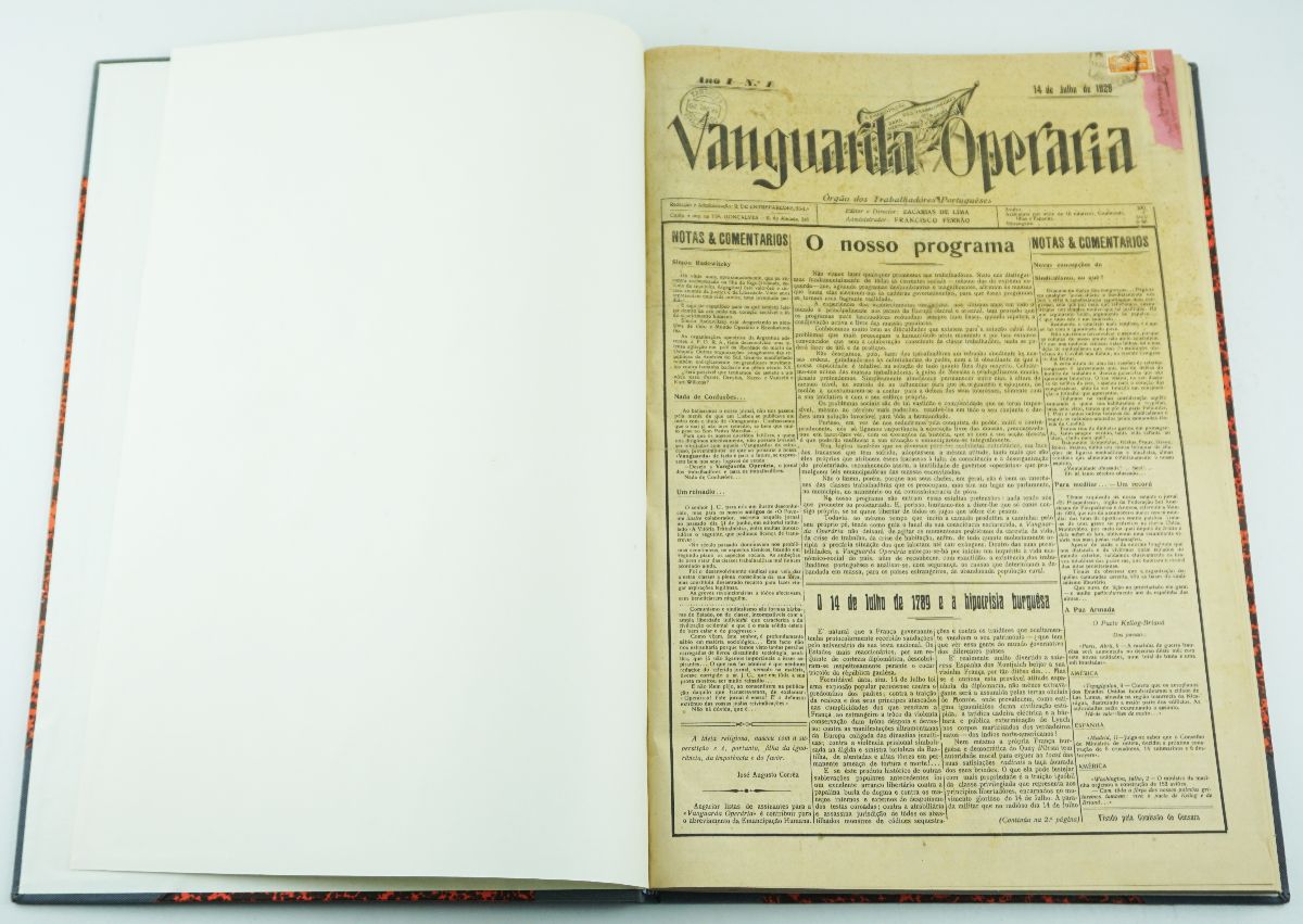 Jornal anarquista Vanguarda Operária (1929-1930)