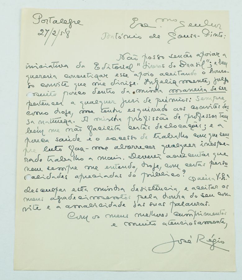 Manuscrito José Régio