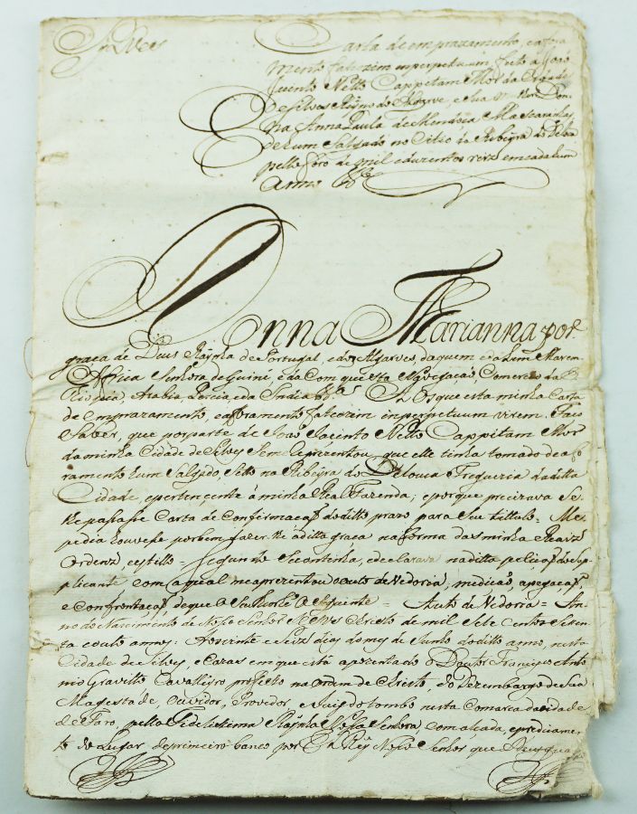 Documento antigo de 1772