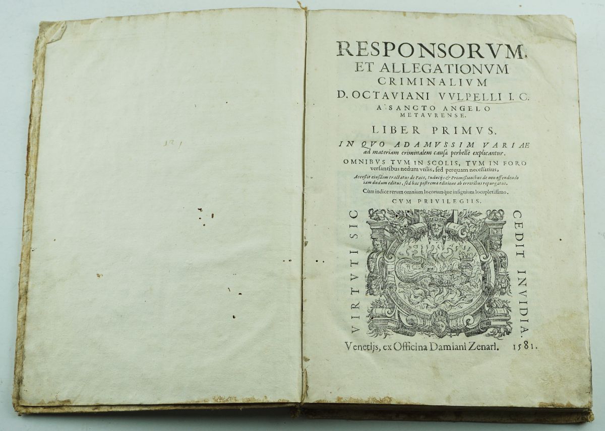 Responsorum et allegationum criminalium, 1581