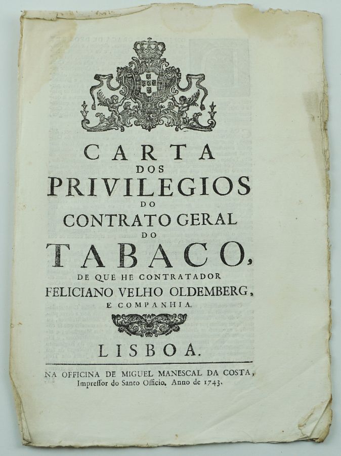 Carta dos Privilégios do Contrato Geral do Tabaco, 1743