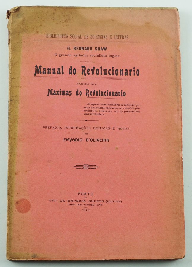 Manual do Revolucionário, de Bernard Shaw (1910)