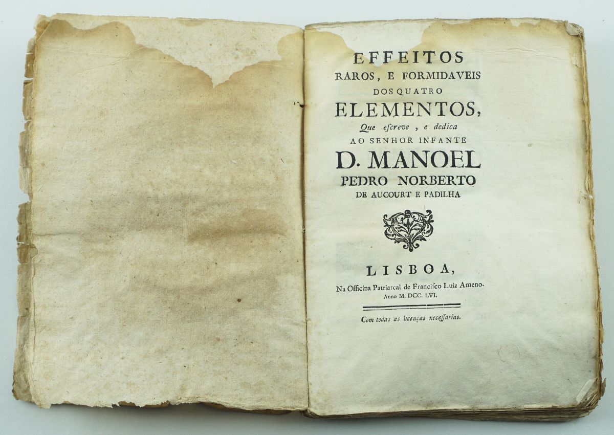 Efeitos raros, e formidaveis dos quatro Elementos. Lisboa, 1756 Terramoto de Lisboa