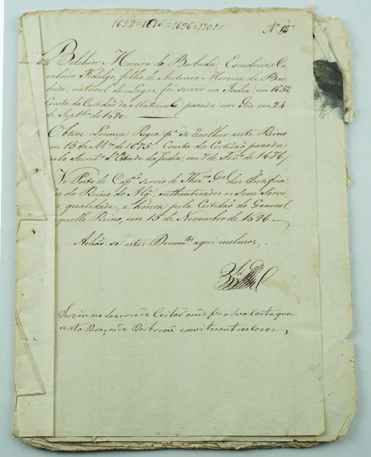 D.PEDRO II – PERGAMINHO.1701. ÍNDIA PORTUGUESA