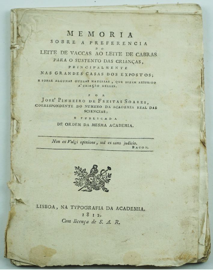 Memória sobre a Preferencia do leite de Vaccas ao leite de Cabras