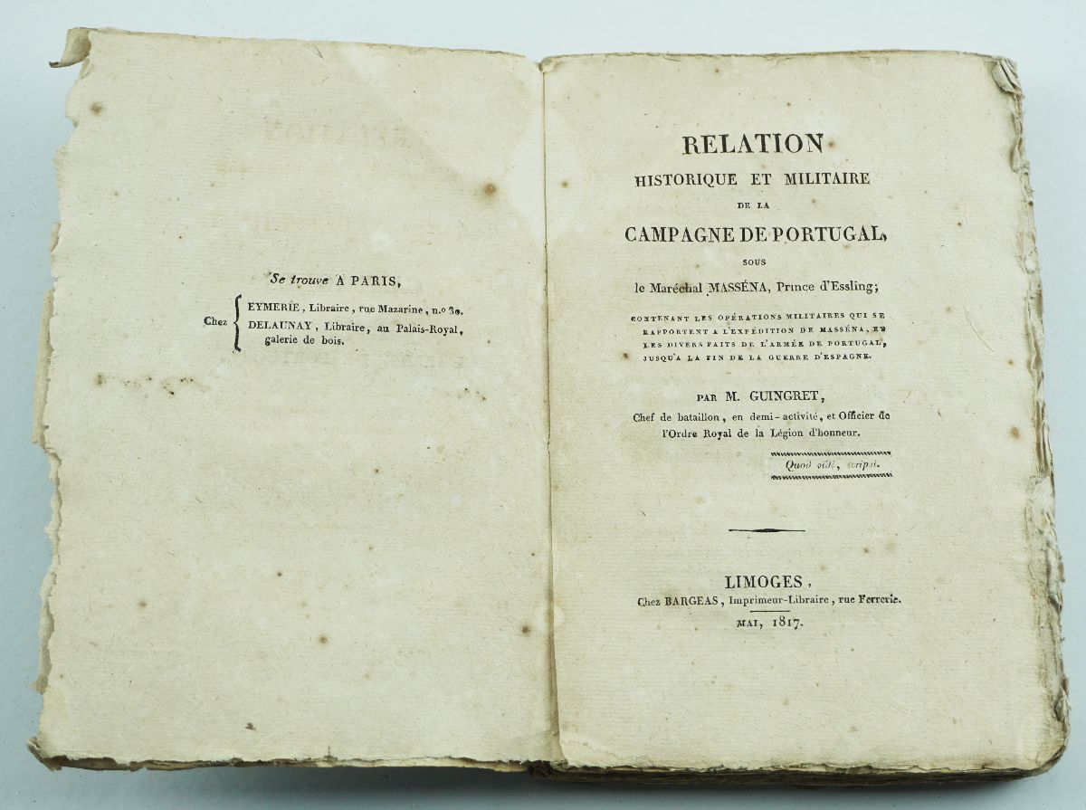 ​Raro e Importante livro Francês sobre a Guerra Peninsular (1817)