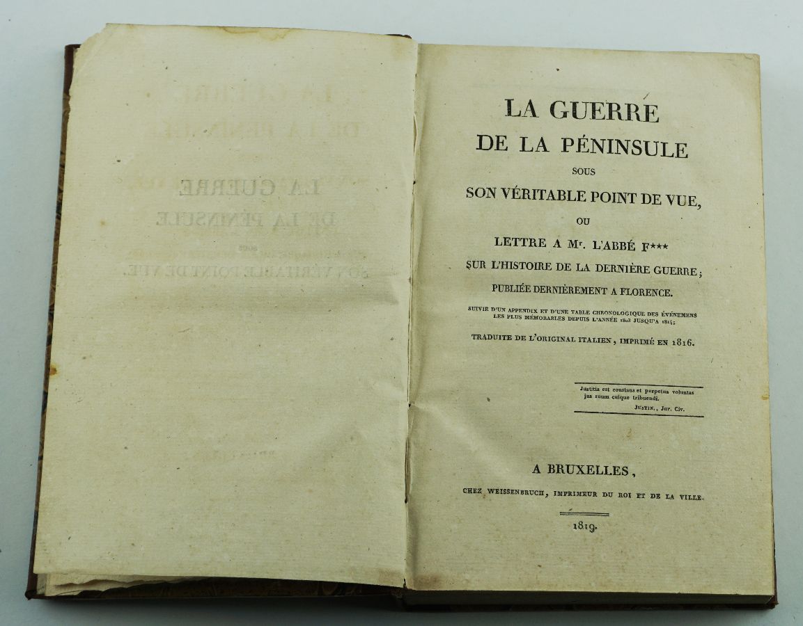 Obra do conde do Funchal sobre a Guerra Peninsular (1816)