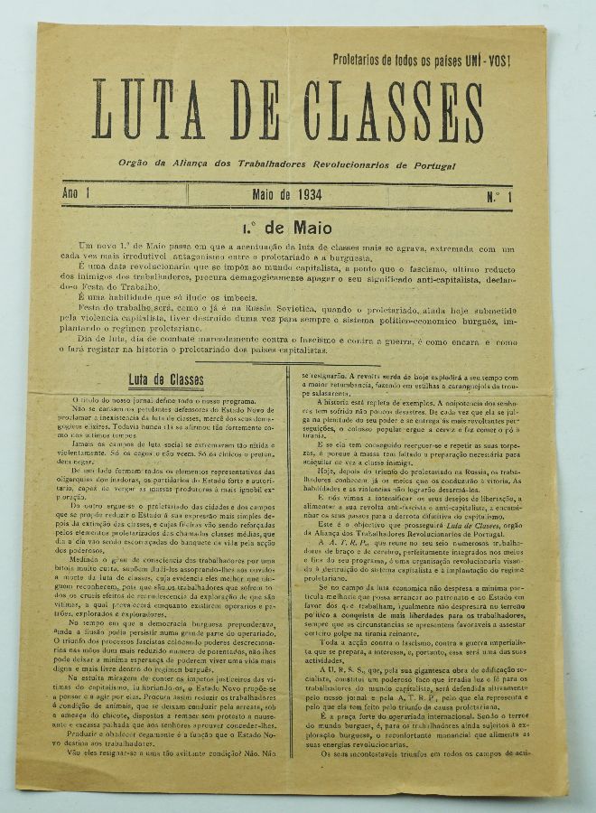 Jornal clandestino Luta de Classes (1934)