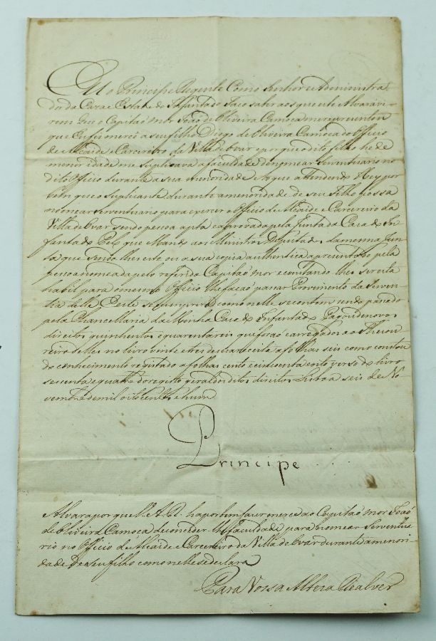 Manuscrito do Príncipe Regente D. João (1801)