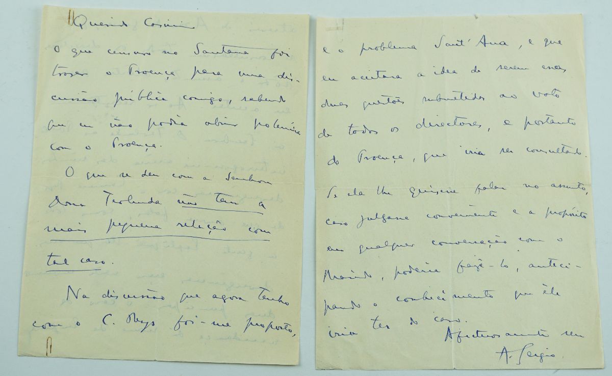 António Sérgio – carta inédita para Augusto Casimiro