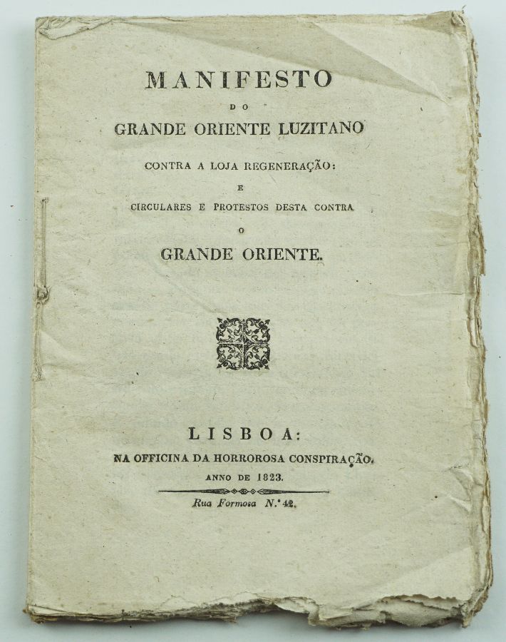 MAÇONARIA – MANIFESTO DO GRANDE ORIENTE LUZITANO. 1823.