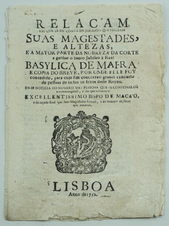 CAÇADA REAL EM MAFRA. 1752.